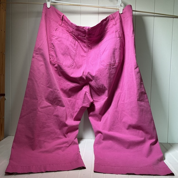 LC Lauren Conrad Women's Plus Size 26W Pink Super High Rise Wide Leg Crop Pants - Picture 4 of 11
